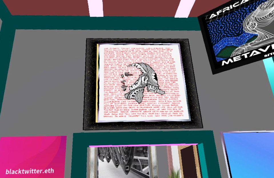 Checkout 'Burna Boy' by <a href="/imanie/">iman.</a> in, “The Discography Series” collection at our <a href="/cryptovoxels/">Cryptovoxels</a> location using the link below!

voxels.com/play?coords=S@…
💥no login required!
💥access with a computer or VR headset!

#African #Metaverse #crypto #art #afrocentric #crypto #NFT #gallery