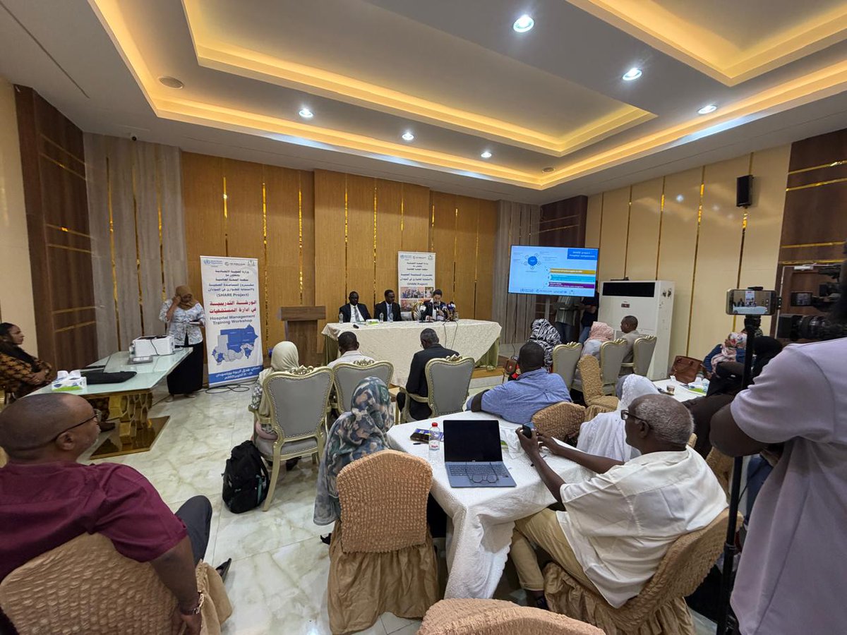 Today, <a href="/WHO/">World Health Organization (WHO)</a> with <a href="/FMOH_SUDAN/">وزارة الصـحة - السـودان</a> launched a Hospital Care Management training workshop for 10 hospitals under the <a href="/WorldBank/">World Bank</a>-supported #Sudan Health Assistance &amp; Response in Emergency #SHARE project.
Participants came from Federal &amp; State Ministries of Health &amp; implementing partners.