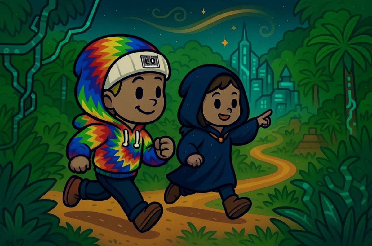 ✨ ᴛʜᴇ ᴄʏʙᴇʀ ᴋɪɴɢᴅᴏᴍ ✨

Nothing could have prepared Little Ollie for what came next. 🌿✨
Through the wildest stretch of the jungle, the trees twisted with glowing cyber vines and ahead rose something he could barely comprehend — a city alive with light and technology