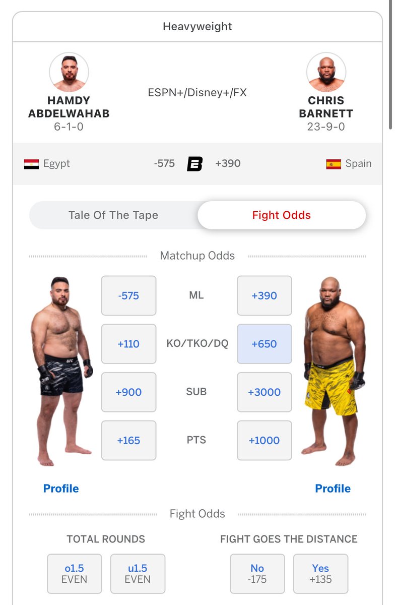 Fight_Algorithm's tweet image. Let’s if Hamdy can find a way to do what the first two (-500)+ favorites were unable to do:  WIN
PREDICTING Hamdy Abdelwahab by KO in Round 1 or 2.
Rough night already.  Watch your 💰.
#UFC #UFC321 #FightAlgo