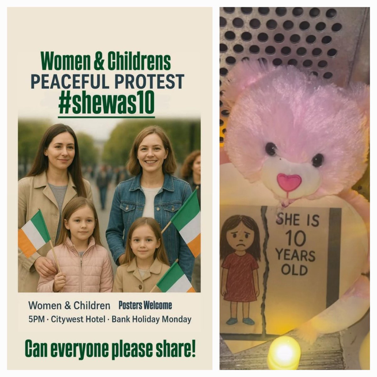 Woman &amp; Children Peaceful gathering 5pm Citywest Hotel Bank Holiday Monday 💚💚💚