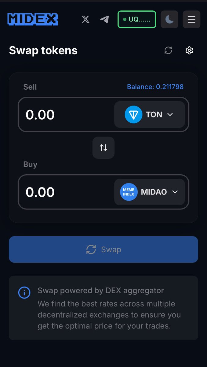 MemeIndexDAO's tweet image. Have you tested midex.io yet?
Join the discussion in TG chat 💬 t.me/memeindexdao

#MIDEX #MIDAO #MemeIndex #Memecoins #TON
