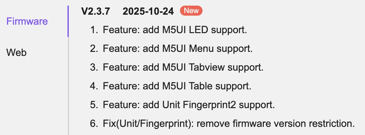 saitotetsuya's tweet image. UIFlow v2.3.7。M5UIの部品の追加の他,Unit Fingerprint2のサポート #m5stack #uiflow2