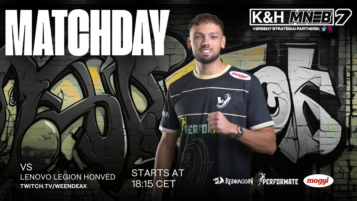 MECCSNAP

Ma az eddigi egyik legnagyobb megmérettetés vár ránk, hiszen a <a href="/HonvedEsport/">Honvéd Esport</a>  csapatával mérkőzünk meg a <a href="/HungarianEsport/">Hungarian National Esports Championship</a> -ban.🏆

Igazi David vs Goliath összecsapás várható.⚔️
ERRŐL NEM SZABAD LEMARADNOD!🔥

<a href="/Performategg/">PerforMate</a> 

#MNEBNEXT #WANDERERS
