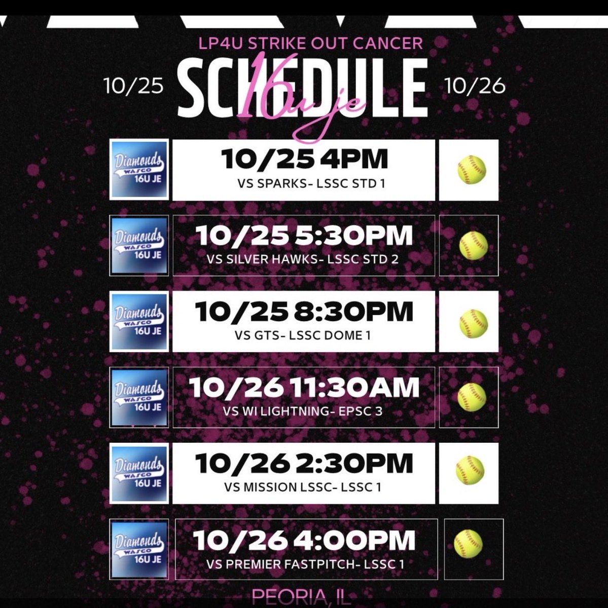 Headed down to Peoria with my team <a href="/WD16uJE/">Wasco Diamonds 16UJE</a> come check us out <a href="/RedbirdsSB/">Illinois State Softball</a> <a href="/LouisvilleSB/">Louisville Softball</a> <a href="/BradleySoftball/">Bradley Softball</a> <a href="/RamblersSB/">Loyola Softball</a> <a href="/EIU_Softball/">Eastern Illinois Softball</a> @illinisb