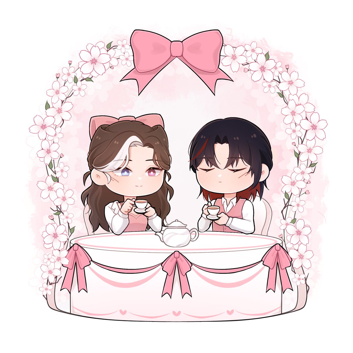 Tea date bareng Abang~ (padahal nunggu sikrit naik 😞) 

#iARTglen