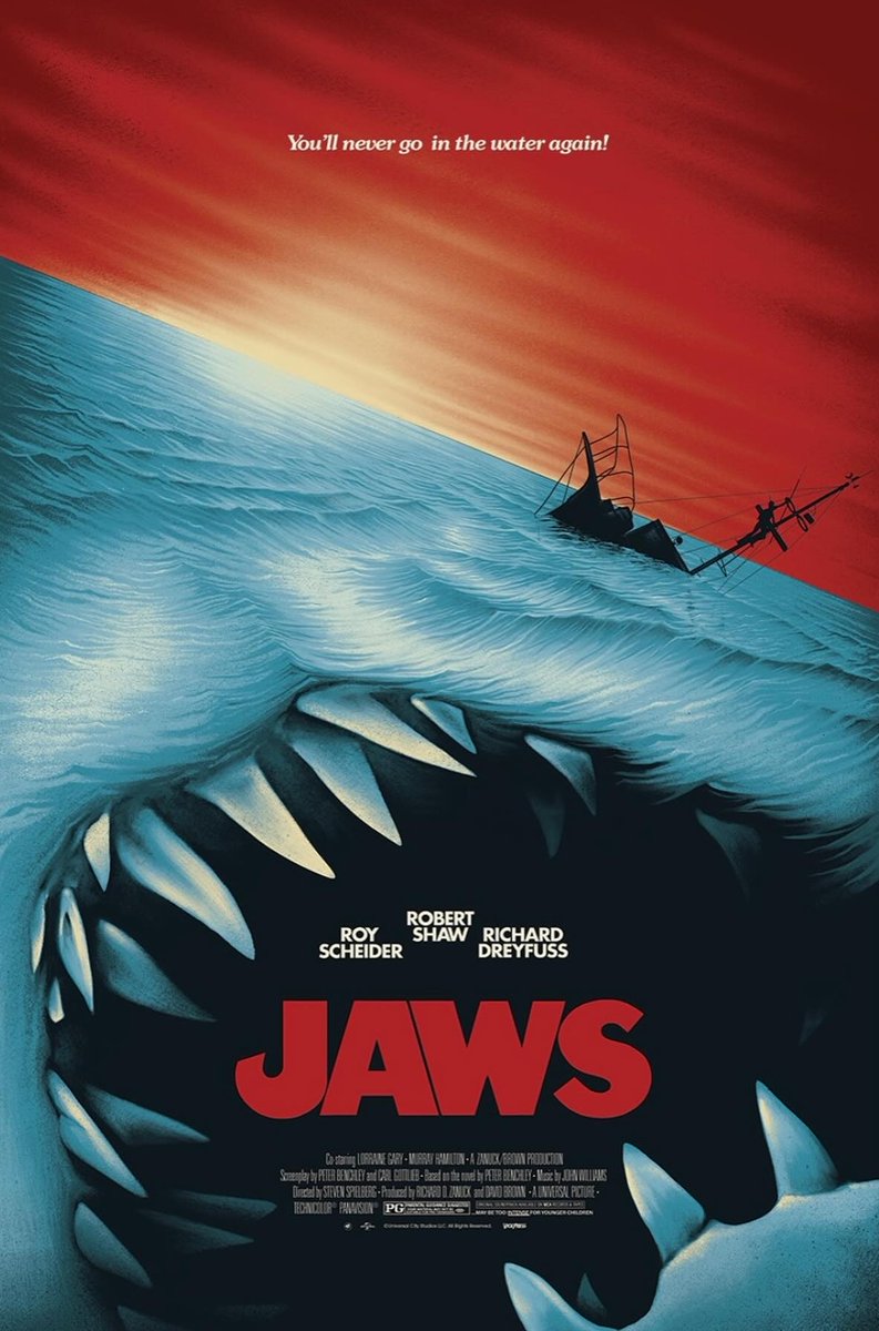 Jaws (1975) 
Art by Benedict Woodhead.