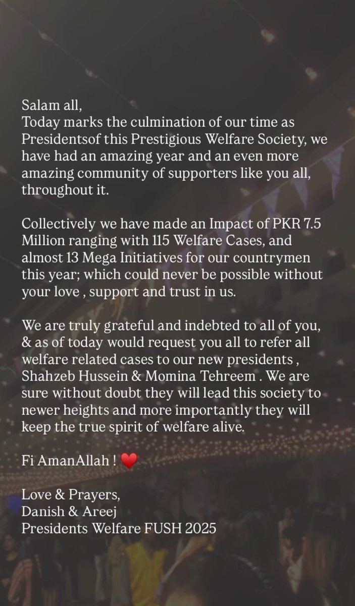fushwelfare's tweet photo. Farewell Message from Our Presidents 2024-2025 ✨🤍 https://t.co/rh3hRDBjFG