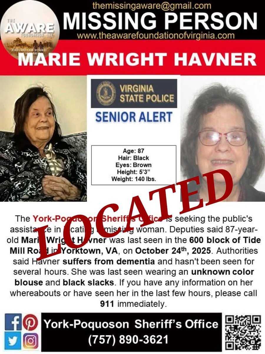 aware_the's tweet image. UPDATE: MARIE has been found alive. She is being treated by the medics at this time. #TheAWAREFoundationInc