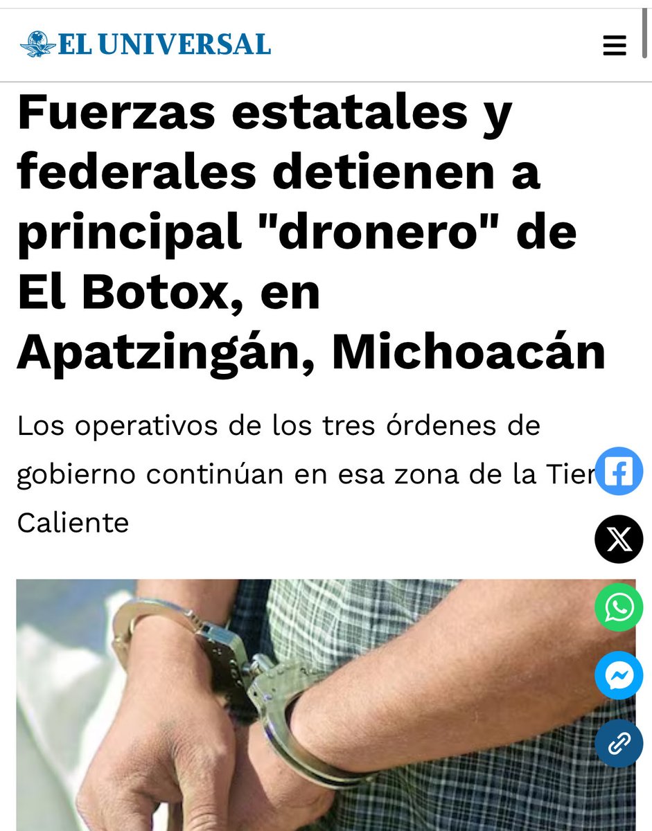 Primero fueron los halcones, luego los sicarios… hoy, los “droneros”.

Cada palabra nueva que nace en la guerra contra el narco deja una cicatriz en el país.

#México #Violencia #dron #DroneLife 

eluniversal.com.mx/estados/fuerza…