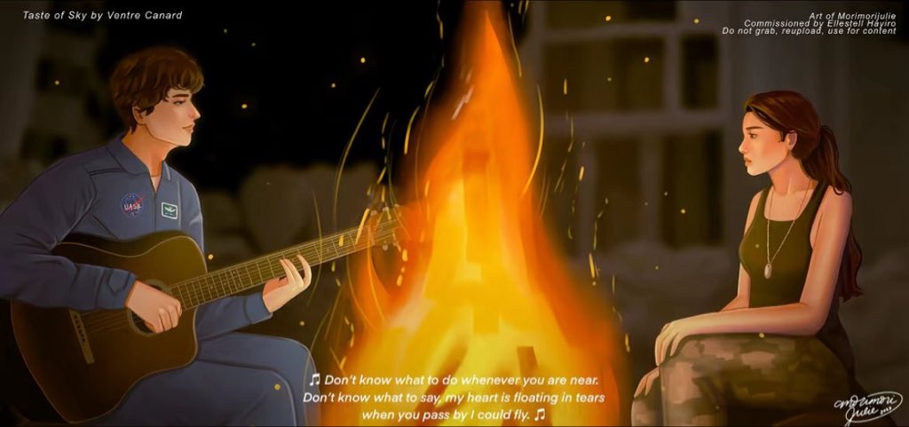 𑣲 Taste of Sky by Ventrecanard
 ⤷ ⭑ ⭑ ⭑ ⭑ ⭑

✎: Second book I cried so much to. I could not listen to Bed of roses without tearing up (oa) Not only did this book gave the love story between the two but have lots of moral lessons to learn from