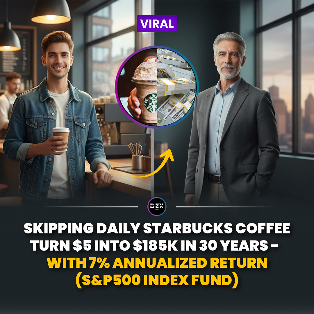 DEXWireNews's tweet photo. Unlock The Power Of Smart Financial Choices! 

📱Download our Mobile App (iOS / Android) 

 🔗 https://t.co/n6n57FurOA 

Imagine skipping your daily Starbucks coffee and redirecting that $5 daily into an S&P 500 index fund—over 30 years, this disciplined approach could grow into an impressive $185K! Historically, the S&P 500 has delivered an average annual return of around 10%, with a 10-year average reaching approximately 12.5% when dividends are reinvested. However, when adjusted for inflation, the real return settles at about 7%, offering a more accurate picture of true wealth growth over time. This strategy showcases the incredible potential of long-term investing and the impact of small, consistent savings. Start your journey to financial freedom today with this simple yet effective plan!

 #InvestSmart #FinancialFreedom #Investing #MoneySaving #FinancialPlanning #SP500 #IndexFunds #WealthBuilding #SaveMoney #FinancialIndependence #InvestmentTips #MoneyManagement #PassiveIncome #StockMarket #PersonalFinance #Budgeting #RichLife #MoneyGoals #FinancialGrowth #SmartInvesting #FuturePlanning #WealthCreation #MoneyMindset #InvestmentStrategy #FinancialWisdom #SavingsPlan #EconomicFreedom #MoneyMatters #InvestForLife #FinancialSuccess #WealthJourney #MoneyTalk
