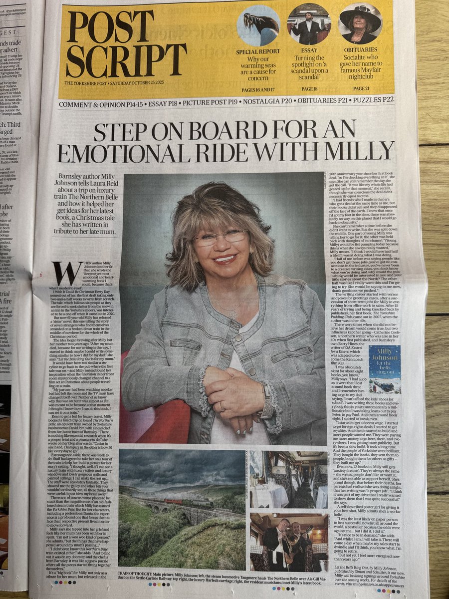 millyjohnson's tweet photo. Thank you @yorkshirepost - you’ve done me and @northernbelletr proud. What a train! https://t.co/0mzbbBN5f8