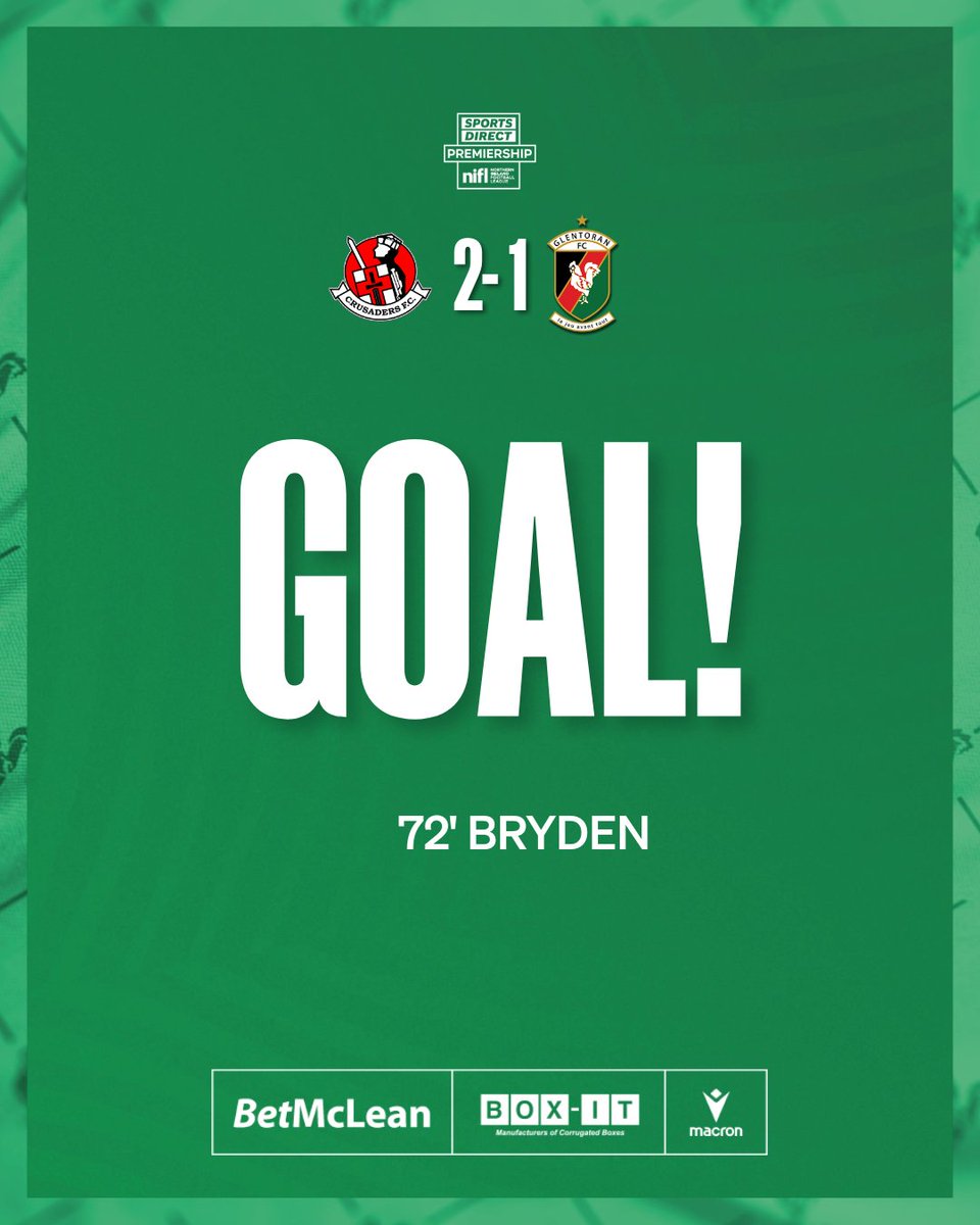 Glentoran's tweet photo. 72' The home side have a second.
[2-1]

#CRUGLE #COYGlens 🐓💚 https://t.co/0dXY9WWoJB