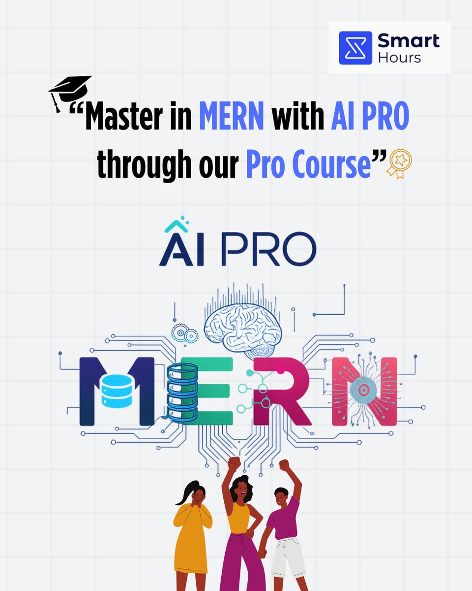 smarthours_offl's tweet image. The future of development is here — and it’s intelligent. 💻
Introducing MERN with AI Pro — a next-gen program designed to help developers build AI-powered full-stack applications using the MERN stack (MongoDB, Express, React, Node.js) 
#MERN #FullStackDevelopment  #AI