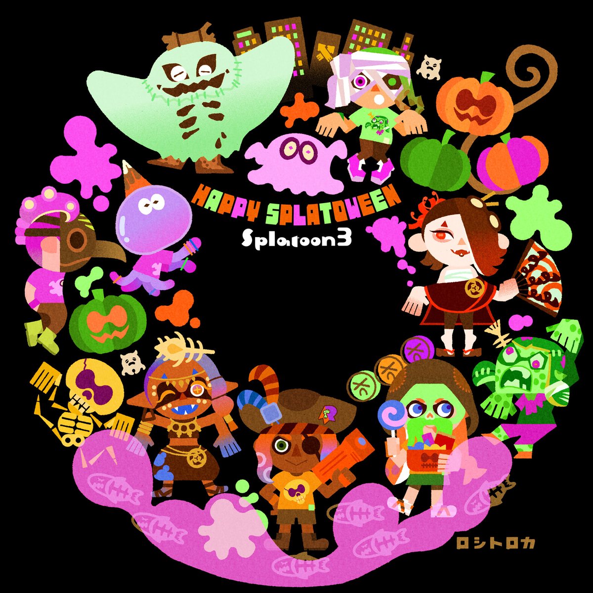 過去ハロウィン絵🎃
今回はガイコツ陣営で参戦！
#スプラトゥーン3 #スプラフェス