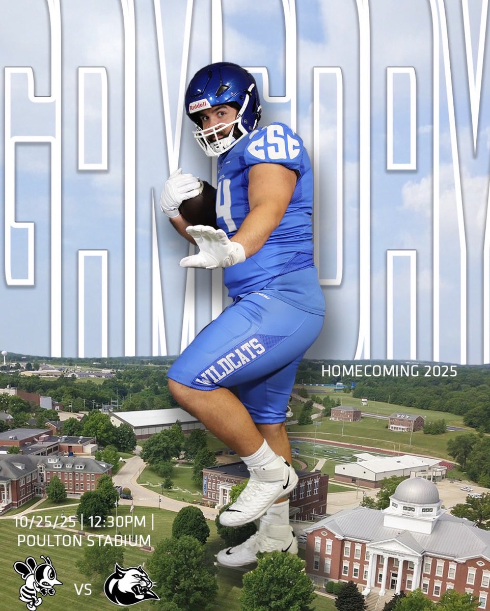 IT’S HOMECOMING ON THE HILL!!

🆚 St. Ambrose University
🏟️ Ellison Poulton Stadium 
⏰ 12:30pm CST
🖥️ urbanedgenetwork.net/watch/284
📈 cscwildcats.com/sports/fball/2…

#BlueCollar #GoWild