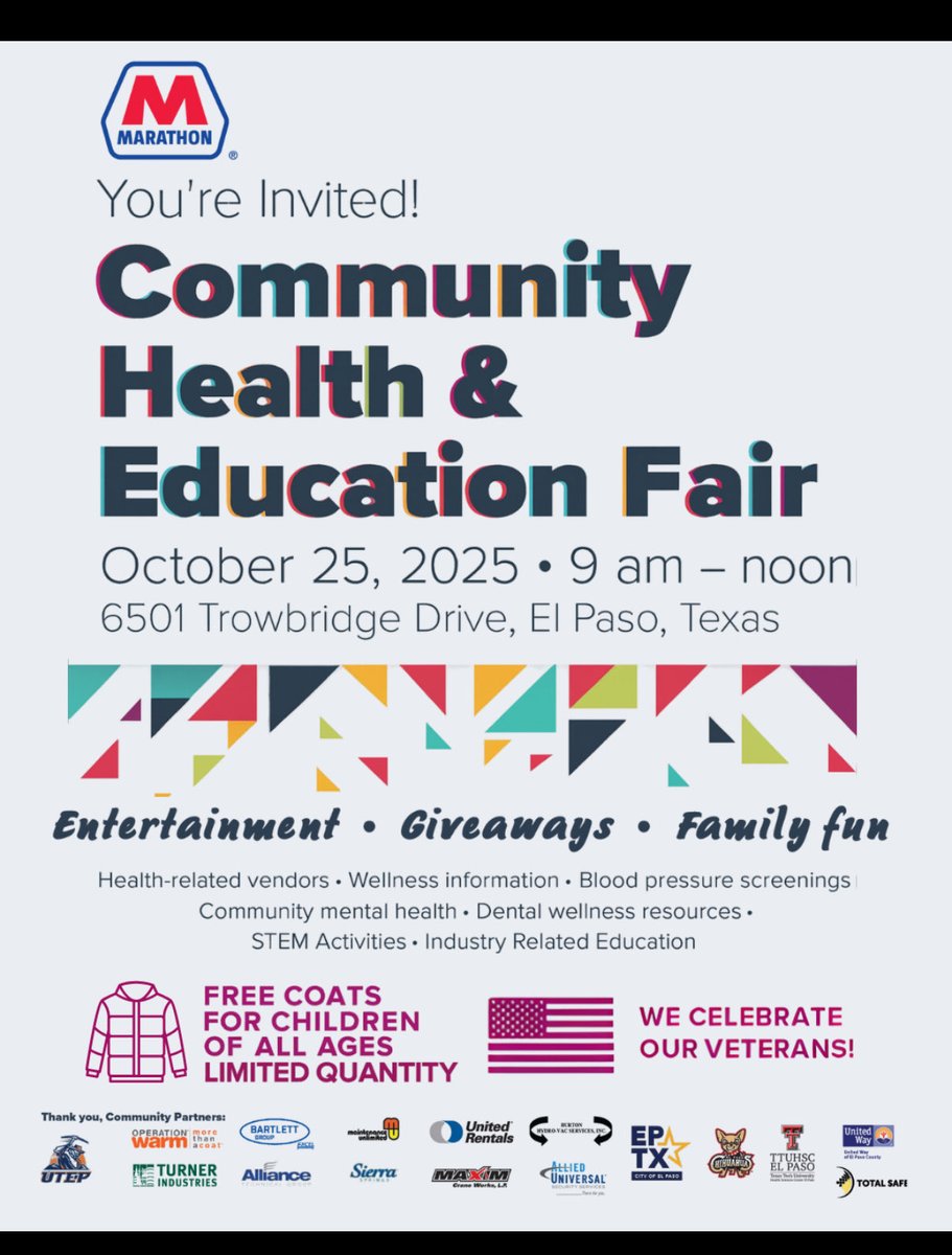 Come out to Marathon’s Health Fair.  Check out booths and Sparky’s shenanigans. <a href="/YsletaHS/">Ysleta HS</a>  <a href="/YsletaISDCTE/">Ysleta ISD CTE</a>