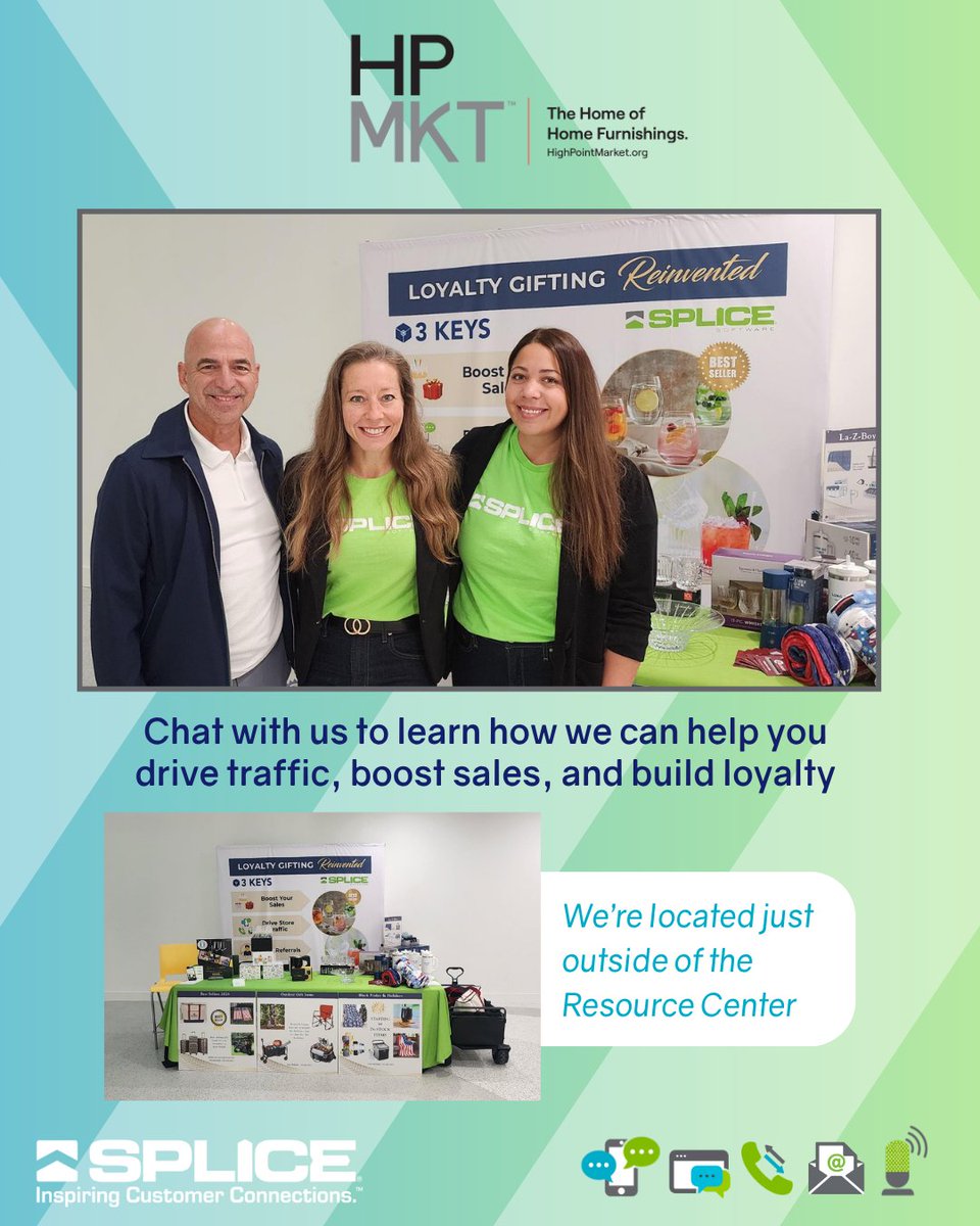 SPLICESoftware's tweet image. We&apos;re at High Point Market located just outside the Resource Center! We have solutions to help furniture retailers drive traffic, boost sales, and build loyalty!

Learn more:
hubs.la/Q03Q7zjq0

#FurnitureRetail #HighPointMarket #CustomerLoyalty