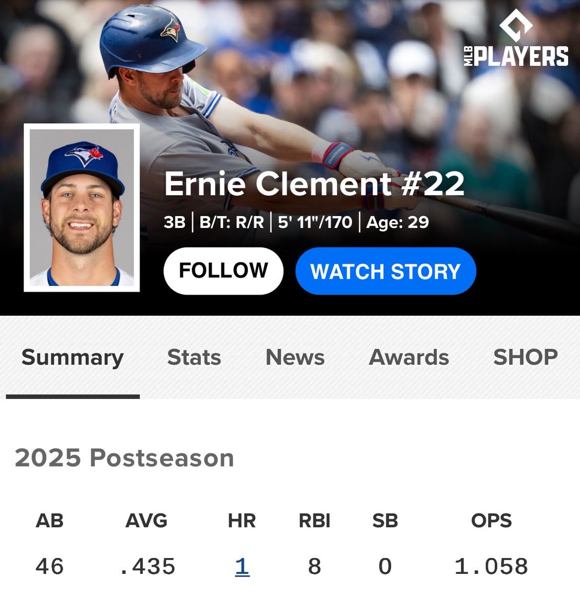 Playoff Ernie Clement is a MENACE