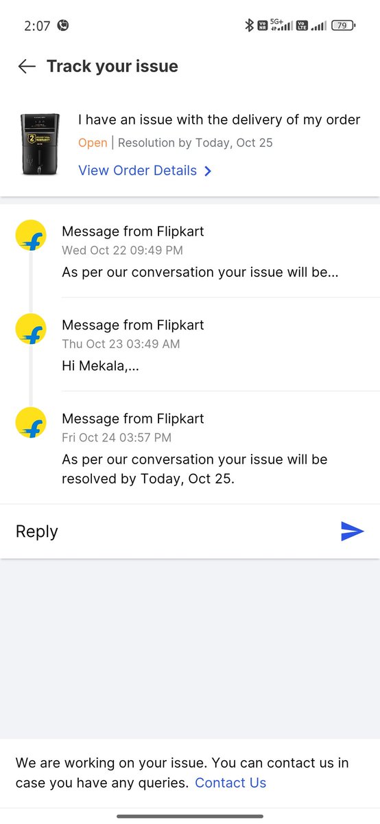 srinivaslekhak's tweet photo. @flipkartsupport @Flipkart Hello Team,  There is no proper response from Flipkart help, I have ordered an item on 11th of this month till today not dispatched, raised an issue that is keep updating the resolution date but providing any solution, here are sample screenshots https://t.co/UHd3e4UMzh