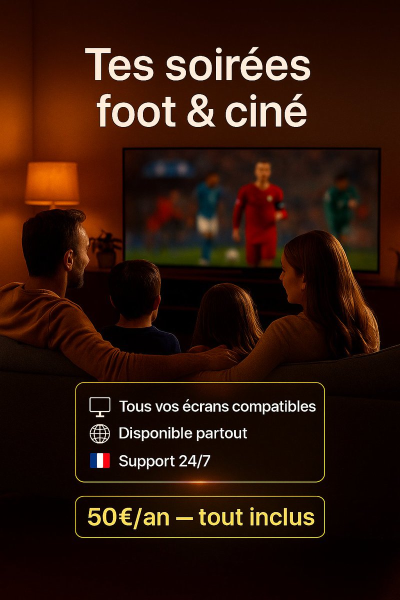 GioRoro27's tweet image. 📺 Fini les galères foot &amp;amp; ciné réunis en un

💻 Fonctionne sur tous les appareils
🌍 Accessible partout
🇫🇷 Assistance dispo 24/7

👉 50€/an — tout compris 
Passe en PV si besoin