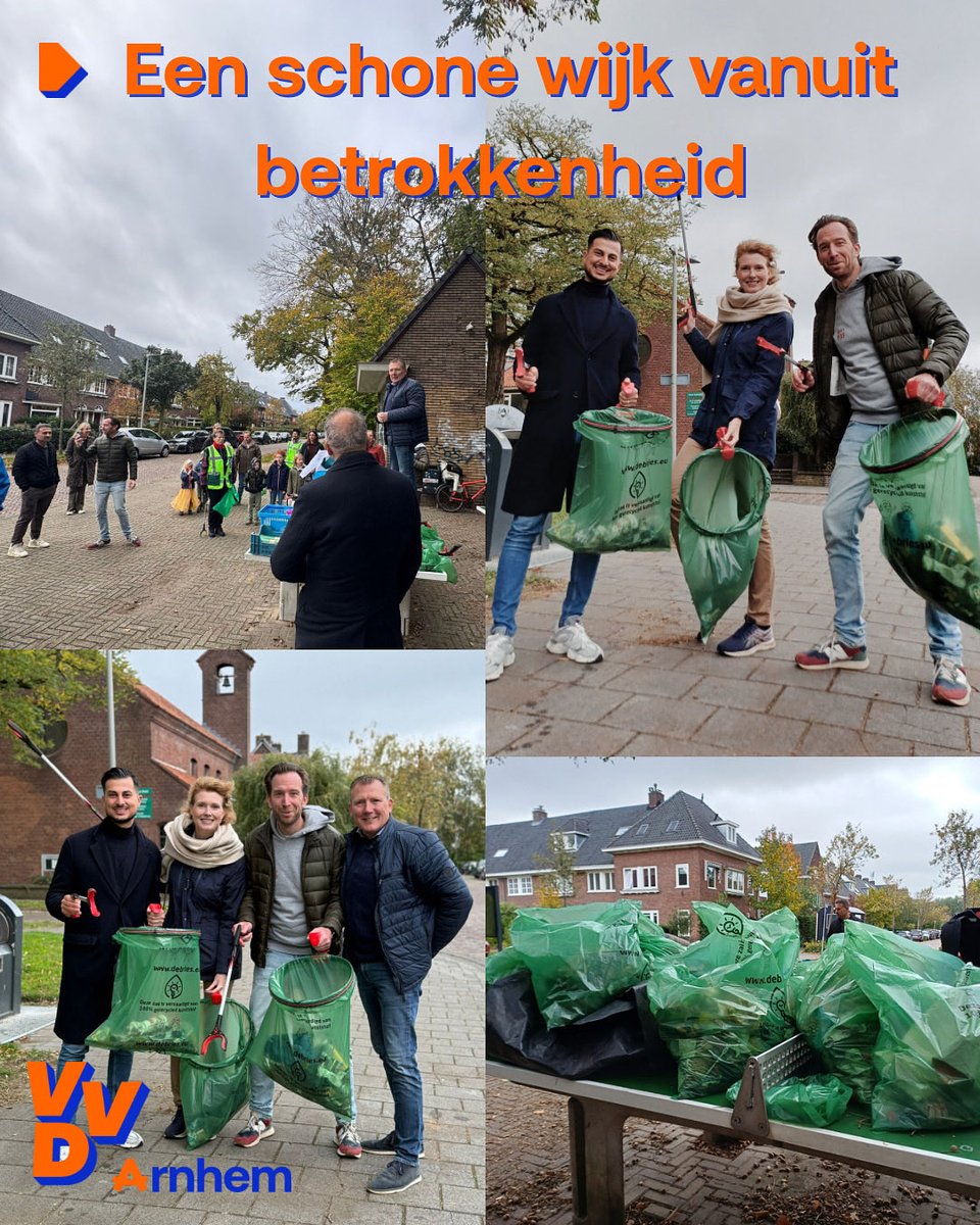 𝗔𝗿𝗻𝗵𝗲𝗺𝗺𝗲𝗿𝘀 𝗵𝗼𝘂𝗱𝗲𝗻 𝗵𝘂𝗻 𝘄𝗶𝗷𝗸 𝘀𝗰𝗵𝗼𝗼𝗻🧹
Steeds meer Arnhemmers samen de handen uit de mouwen. Zo ook vandaag in Molenbeke, waar bewoners, vrijwilligers van Heel Arnhem Schoon én verschillende politieke partijen samen de wijk opruimden💪

#Arnhem #VVD