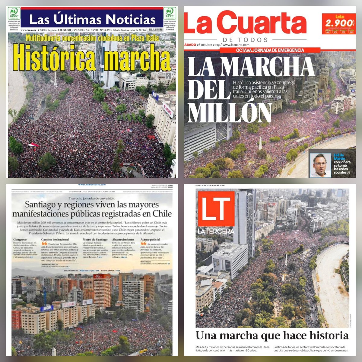 🔴 Un día como hoy, en 2019, más de 1 millón de personas llenaron la Alameda para exigir un Chile más justo. Fue una de las marchas más masivas de nuestra historia: símbolo del descontento acumulado frente a los abusos, los bajos sueldos y las pensiones miserables.