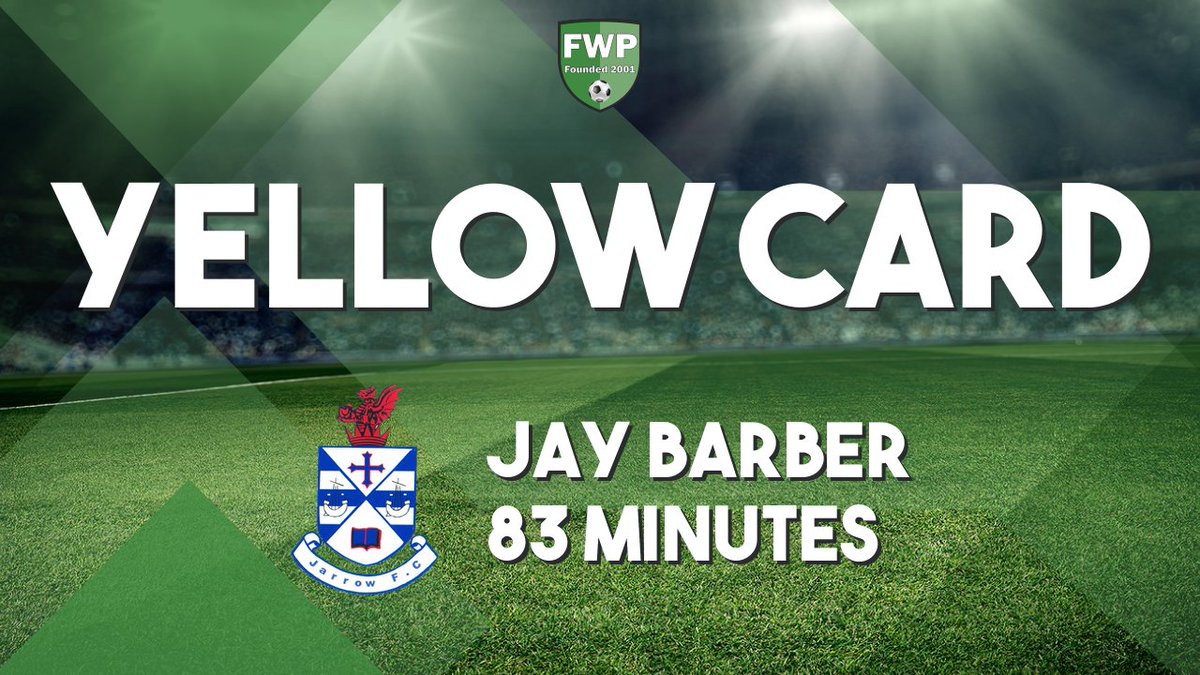 YELLOW CARD (SIN BIN): Jay Barber - Jarrow (83') fwp.co/LzMLfy