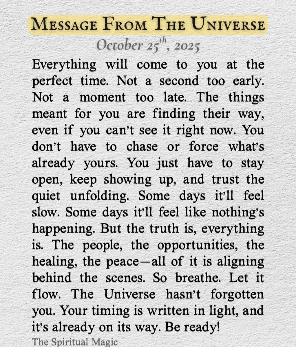 Message from the universe