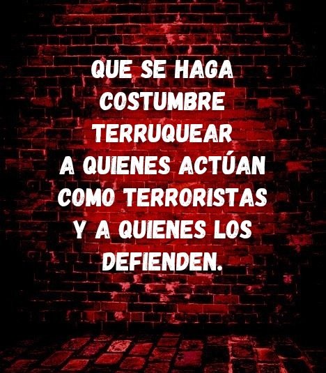 Karblack111's tweet image. Fuerte y claro.
#TerrorismoNuncaMas