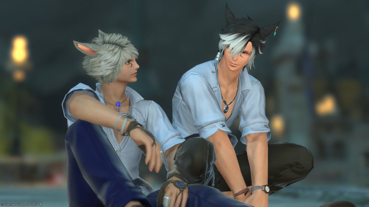 Ney_V_ff14's tweet image. 兄弟みたいに見える二人を盗撮
#FCひだまりにゃんこ