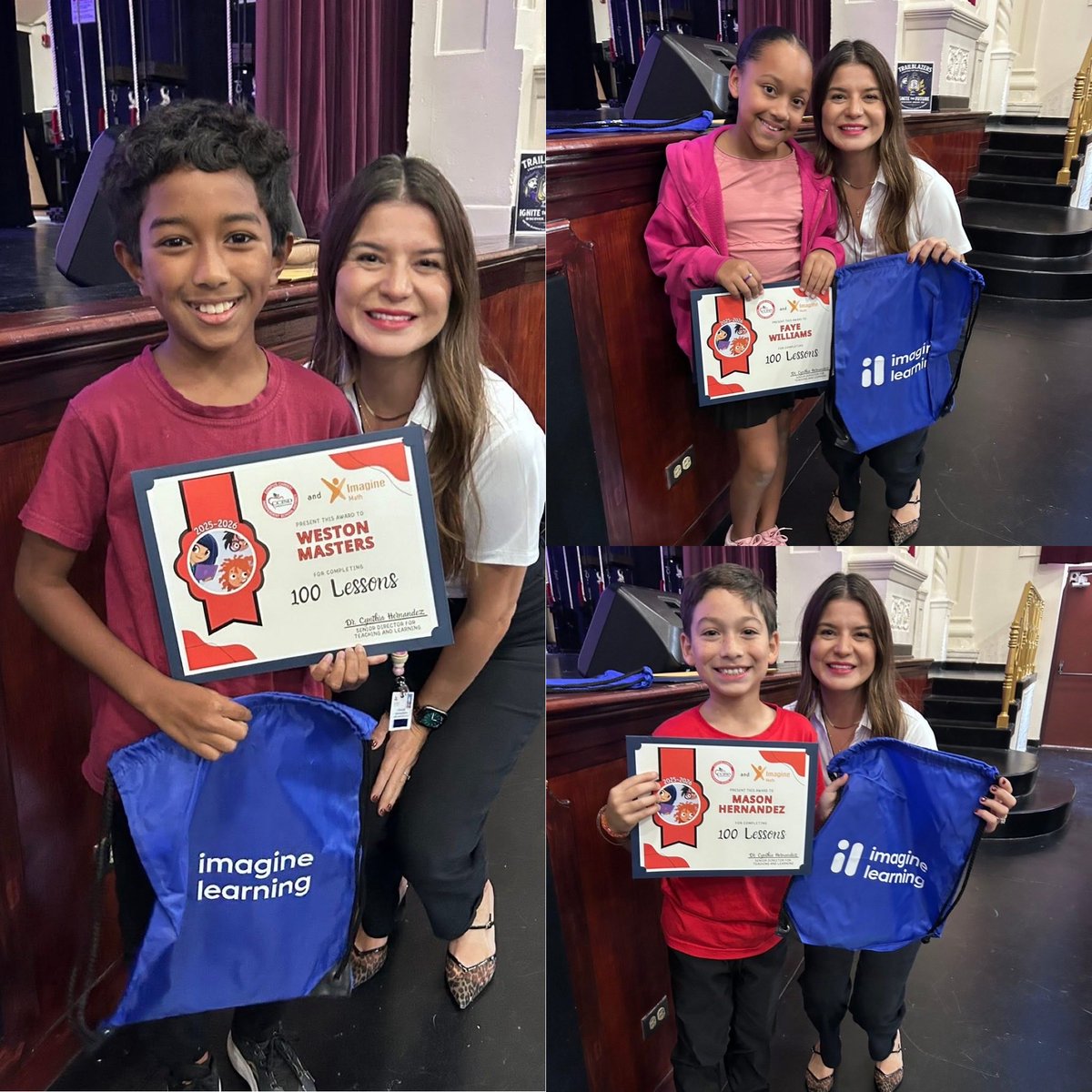 victoriacybarra's tweet image. Round #1 of @ImagineLearning recognitions! Congratulations to students from @CullenPlaceEs and @MetroElem for completing 100 lessons before intersession 🎉⭐️💯 #ccisdproud