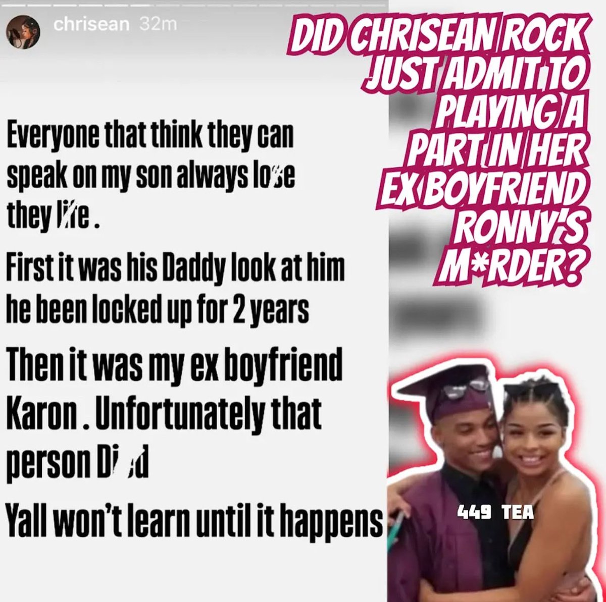 449tea's tweet photo. DID CHRISEAN ROCK JUST ADMIT TO PLAYING A PART IN HER EX BOYFRIEND RONNY’S MURDER?
#chrisean #chriseanrock #blueface #bluefacebaby https://t.co/FJ8vGnJ0Ts