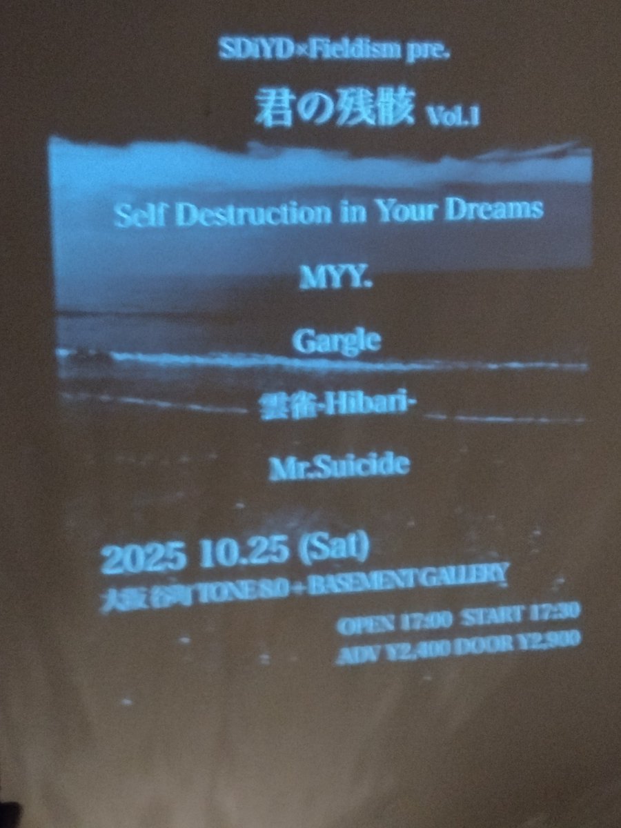 昨日はポストブラック/DSBM/ポストロックを浴びにTONE8.0へ。
雲雀、Self Destruction in Your Dreams、MYY.
どれもひたすらストイックに深淵を目指す!たまらんです!