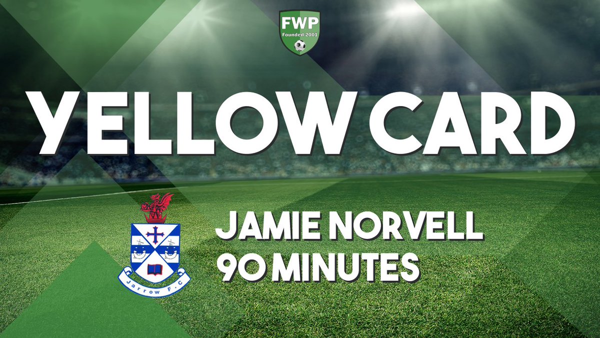 YELLOW CARD: Jamie Norvell - Jarrow (90+5') fwp.co/LzMLfy