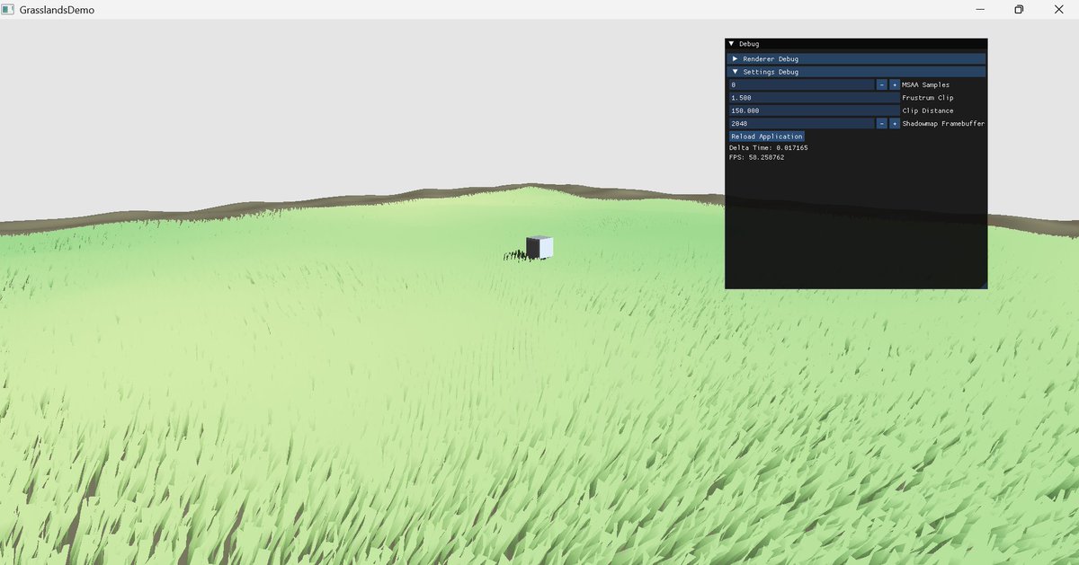 MichaelTeschne7's tweet image. BIG project update:
Grass now:
- Has frustrum and distance culling
- compute shader placement running per frame
- is placed based on camera position, allowing for infinite terrain
This is really starting to come together nicely.
#opengl #GraphicsProgramming #GPU