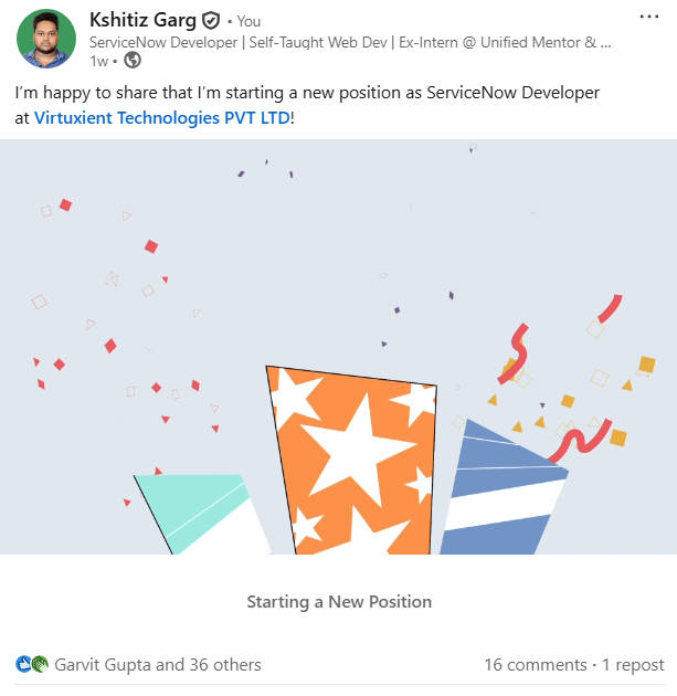 _Kshitiz_Garg_'s tweet image. From Frontend to Backend to Full Stack — and now stepping into the world of ServiceNow. Dots connected. 🚀📷 
tinyurl.com/3ns3d8ms
#ServiceNow #developerlearning #TechCareers  #FullStackDeveloper #CareerGrowth #CodingLife  #NewBeginnings #LearningInPublic #ITServices