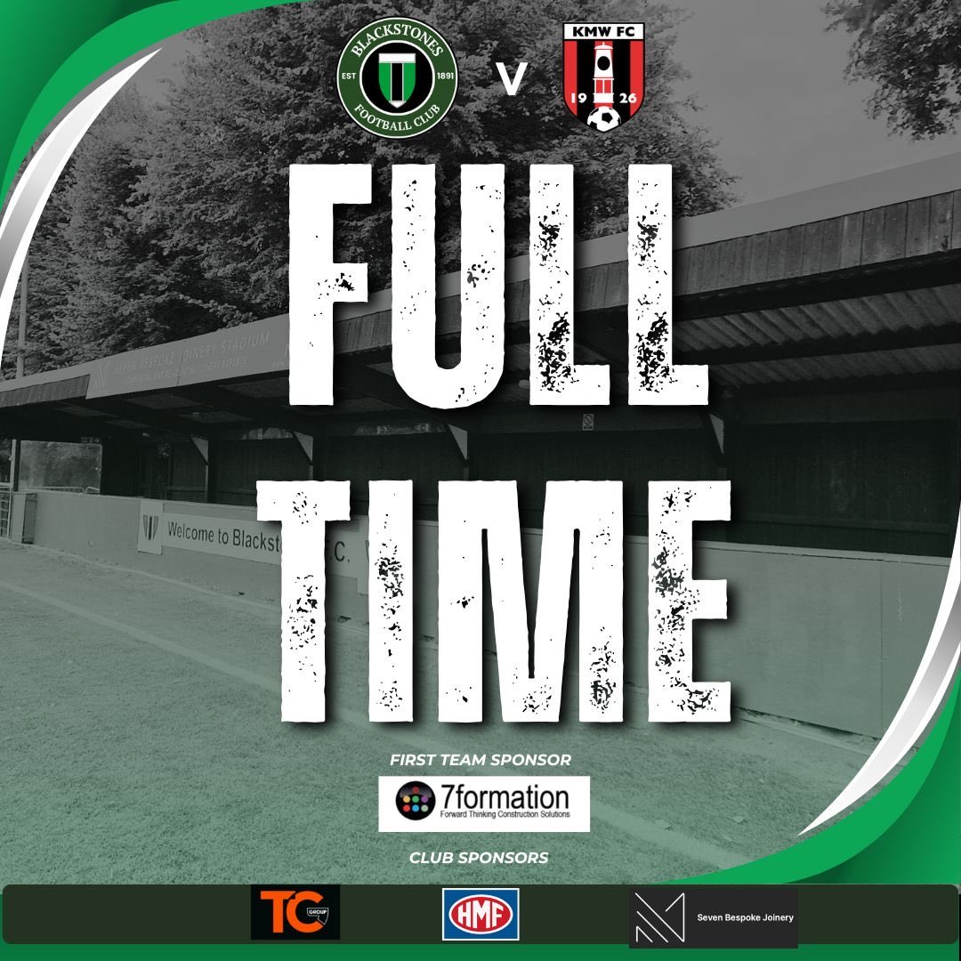 BlackstonesFC's tweet photo. ITS ALL OVER WHAT A FANTASTIC PERFORMANCE!!!!

1-0 Up the Stones

The bounce back we needed.

Thank to everyone who cane to support the stones today and thanks for following us this afternoon.

See you Wednesday 👋🏻 https://t.co/YmVt6iJTnk