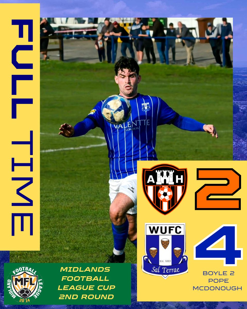 FULL TIME | 
🟨⬛️ Abbey Hulton United 2️⃣
🟦⬜️ The Blues 4️⃣ 

A solid performance sees us into the hat for the next round!