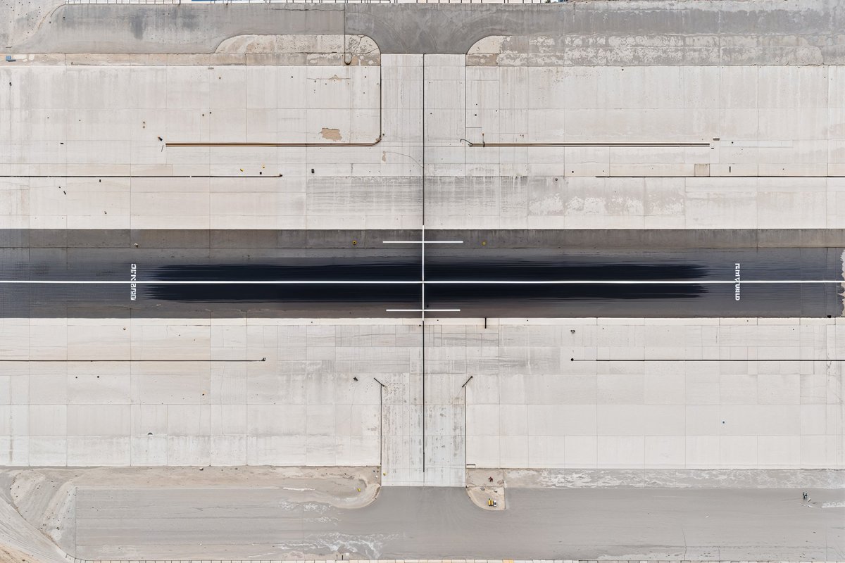 Thank you <a href="/artiegalerie/">artie g̷a̷l̷e̷ri̷e c̷u̷r̷a̷t̷o̷ri̷a̷l initiative</a> for Tarmac #70 by <a href="/heyneff/">Michael Neff</a> 

How many flights do you think it took to make that rubber burn?
Fond of forms distorted by functional use.