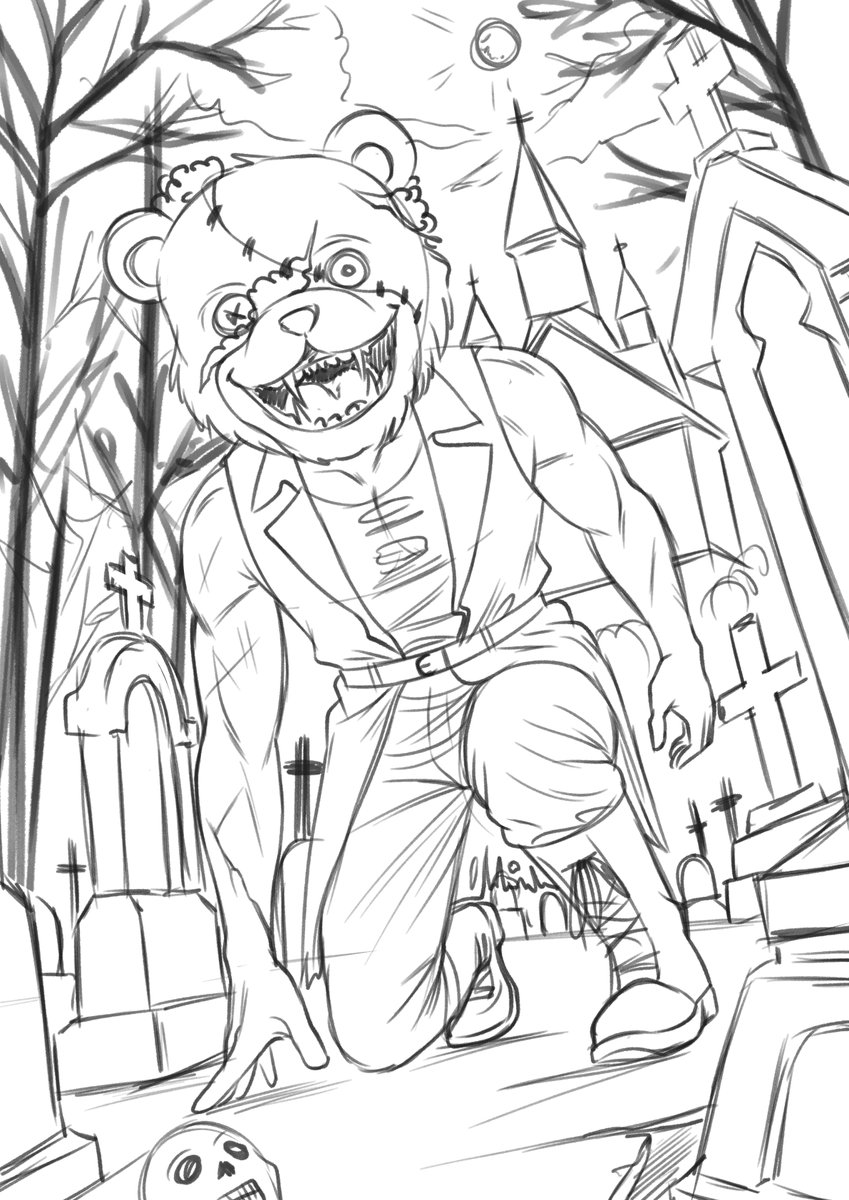 Day 24 Graveyard (featuring Teddy) 
- Pet Sematary :V -    

#TeaTober #originalcharacter #kinktober #nsfw #graveyard #cemetery