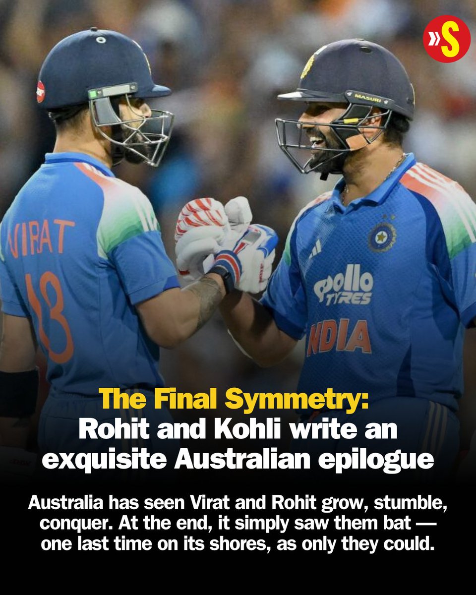 sportstarweb's tweet photo. FEATURE | Rohit Sharma and Virat Kohli, playing what will almost certainly be their final match in Australia, batted together one more time.

You could tell from the sound. Not the full-throated roar of a final or a chase, but something softer, more reverent; the sound a crowd makes when it knows it’s saying goodbye.

✍️ @ayan_acharya13 writes about a magical day of cricket at the iconic SCG, #RoKo and the end of a glorious chapter ➡️ https://t.co/oeg9uEovuk

#AUSvIND #TeamIndia