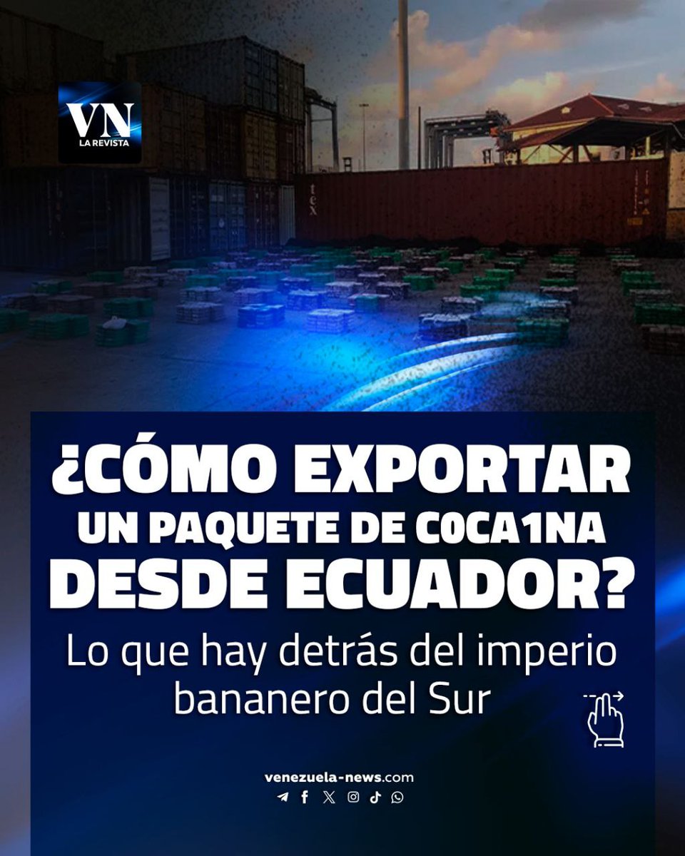 Ecuador se ha convertido en un hub clave del narcotráfico. El presidente Daniel Noboa dirige las operaciones desde el puerto de Guayaquil

¿Cómo operan con impunidad? Descubre la conexión entre la élite empresarial, la política y el narcotráfico en ➡️ La Revista Venezuela News