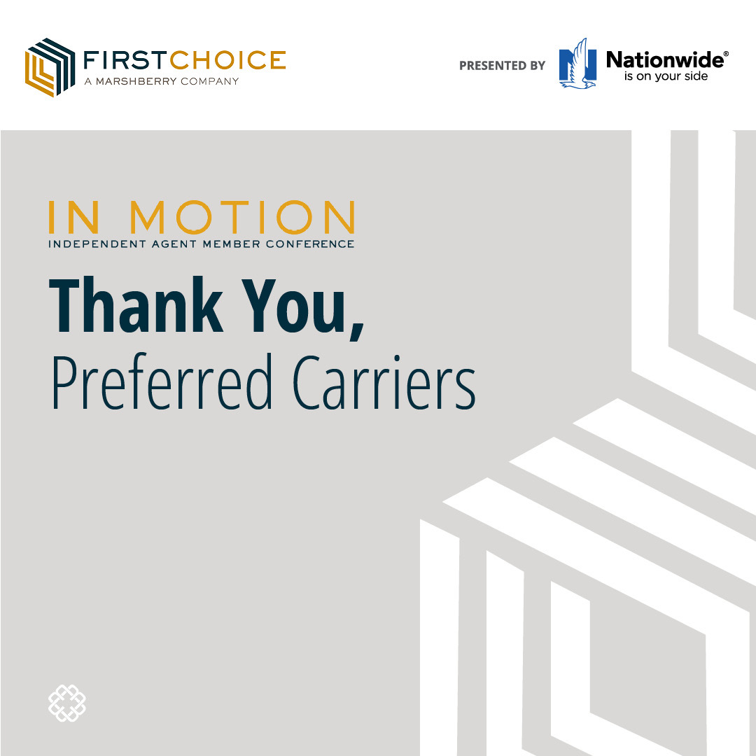 Thank you, FirstChoice Preferred Carriers!

@AmTrustInsurance <a href="/BuildersMutual/">Builders Mutual</a> Donegal Insurance Group <a href="/GUARDInsurance/">GUARD</a> <a href="/LibertyMutual/">Liberty Mutual</a> <a href="/Nationwide/">Nationwide</a> <a href="/PennNationalIns/">PennNationalIns</a> <a href="/Travelers/">Travelers</a> @UticaNational