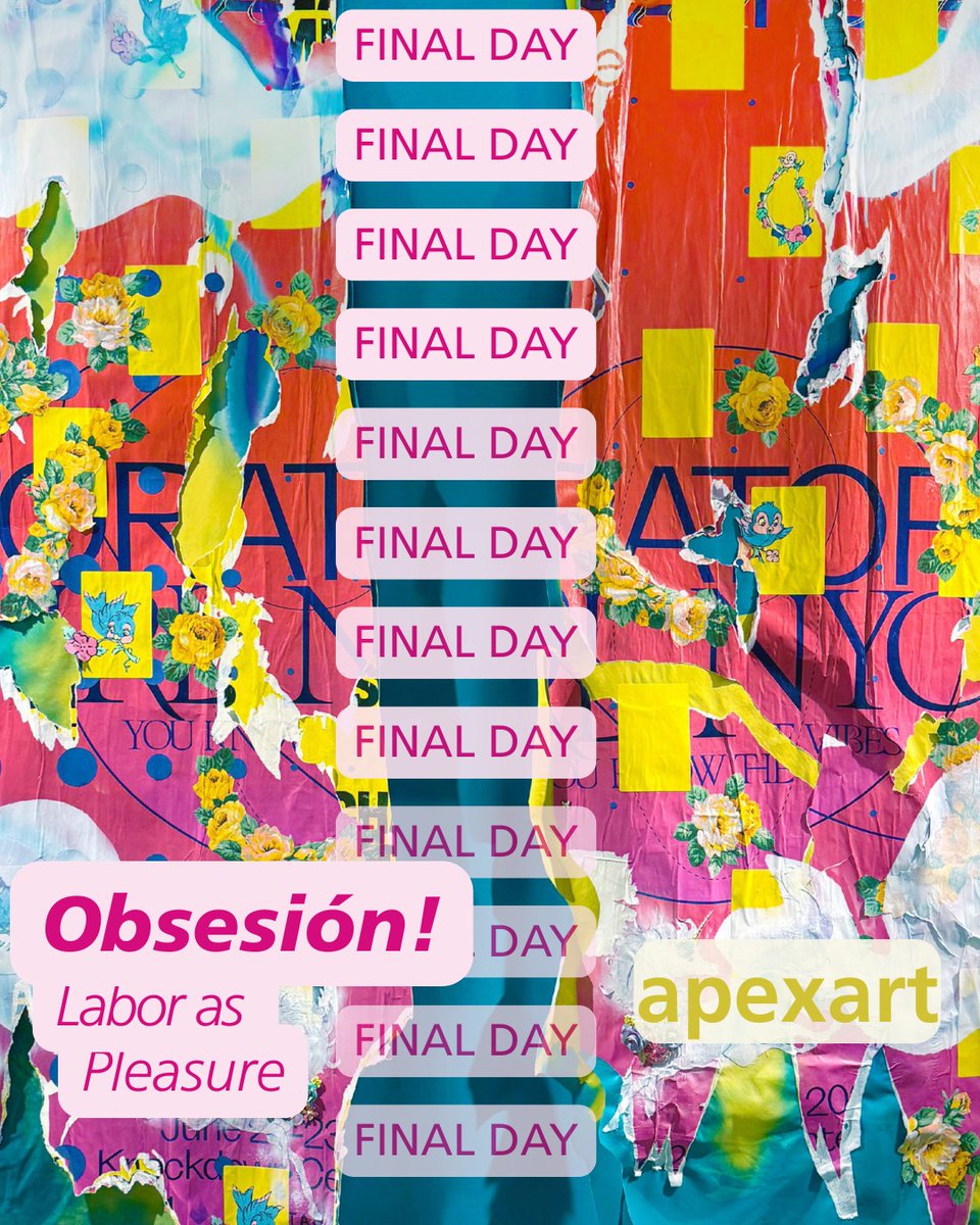 FINAL chance to see "Obsesión! Labor as Pleasure" Curated by Francisco Donoso

Justin Favela
Daniela Gomez Paz
Juan Hinojosa
Jessica Lagunas
Maria Yolanda Liebana
Gloria Martinez Granados
Lina Puerta

Image: Juan Hinojosa, HOT LUNCH JAM, 2025