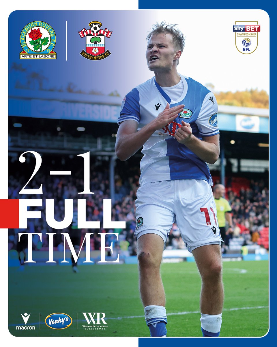 ⏱️ Full-time: 🌹 #Rovers 2-1 #SaintsFC 👼

Comeback complete! 🙌

#ROVvSOU 🔵⚪️
