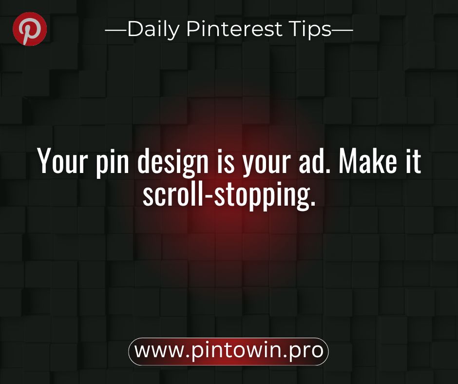 pintowin_pro's tweet image. Your pin design is your ad. Make it scroll-stopping.
#PinterestDesign #PinterestTips