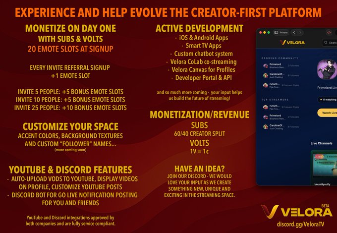 Onfire53Gaming's tweet image. If you haven&apos;t noticed, a new streaming platform has emerged. 

If you&apos;re interested, use my link and get to streaming!
velora.tv/register?ref=O…

@VeloraTV 
#streaming #streamer #viewer