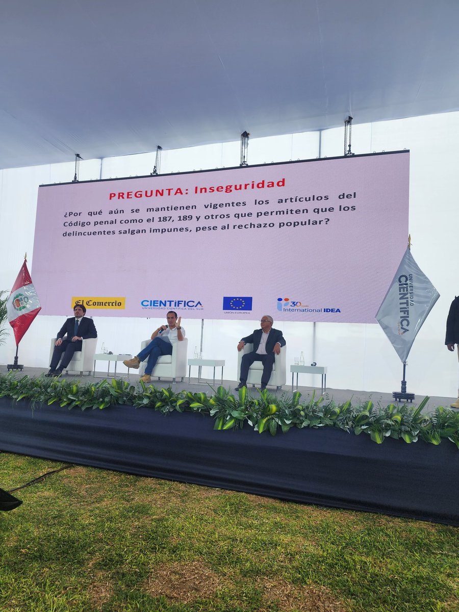 Hoy en audiciencia universitaria de <a href="/elcomercio_peru/">El Comercio</a> en <a href="/cientifica_sur/">Científica del Sur</a> participó el presidente <a href="/josejeriore/">José Jerí</a>. Ante la pregunta sobre la derogación de las leyes procrimen mencionó que en el Consejo de Ministros están revisando una propuesta de cambios normativos y que el Estado en